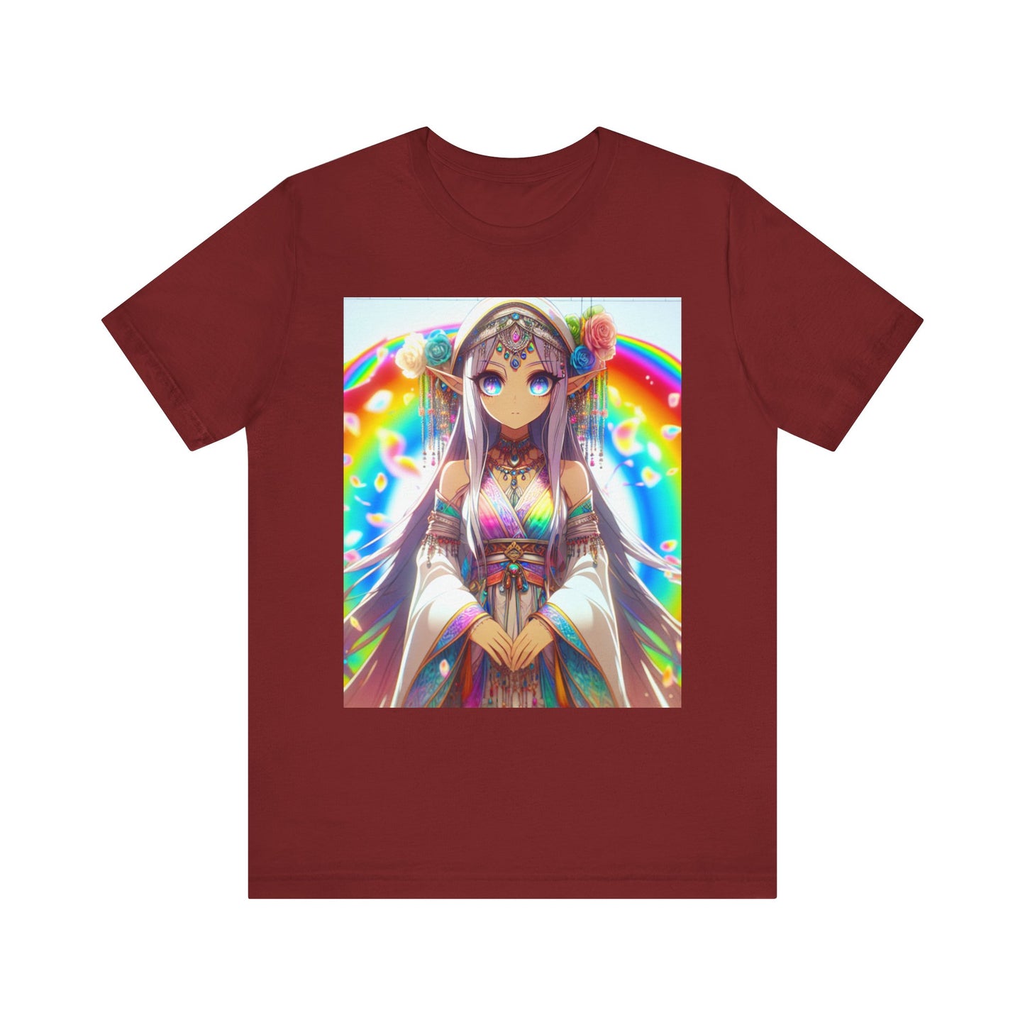 Bohemian Rainbow Tee, Unisex Short Sleeve T-Shirt, Festival Apparel, Anime Lover Gift, Summer Vibes, Colorful Graphic Tee