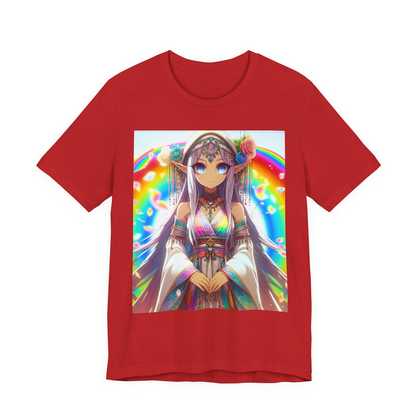 Bohemian Rainbow Tee, Unisex Short Sleeve T-Shirt, Festival Apparel, Anime Lover Gift, Summer Vibes, Colorful Graphic Tee