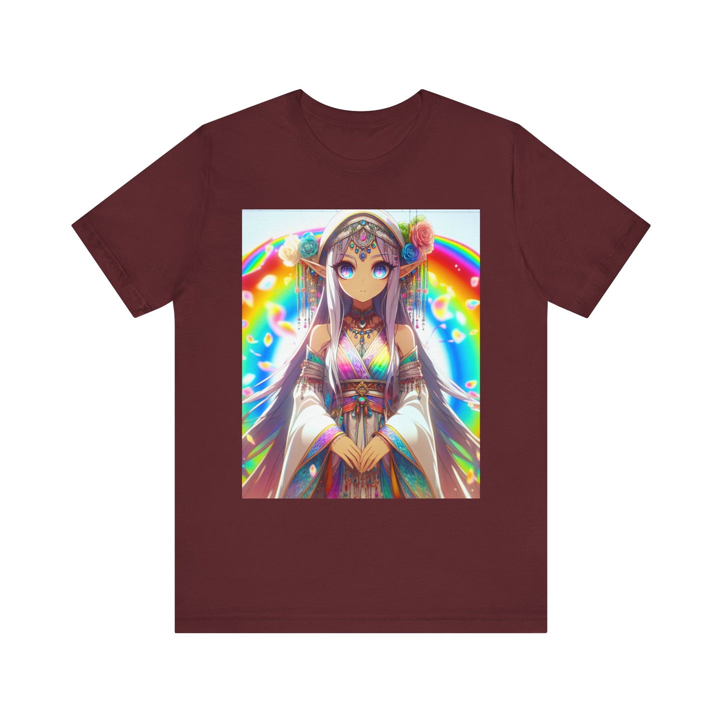 Bohemian Rainbow Tee, Unisex Short Sleeve T-Shirt, Festival Apparel, Anime Lover Gift, Summer Vibes, Colorful Graphic Tee