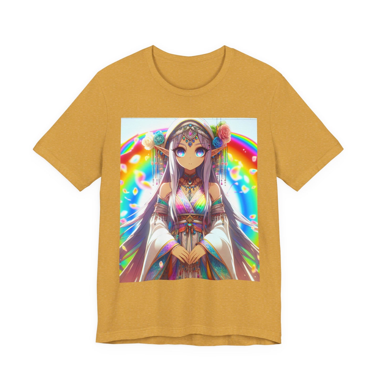 Bohemian Rainbow Tee, Unisex Short Sleeve T-Shirt, Festival Apparel, Anime Lover Gift, Summer Vibes, Colorful Graphic Tee
