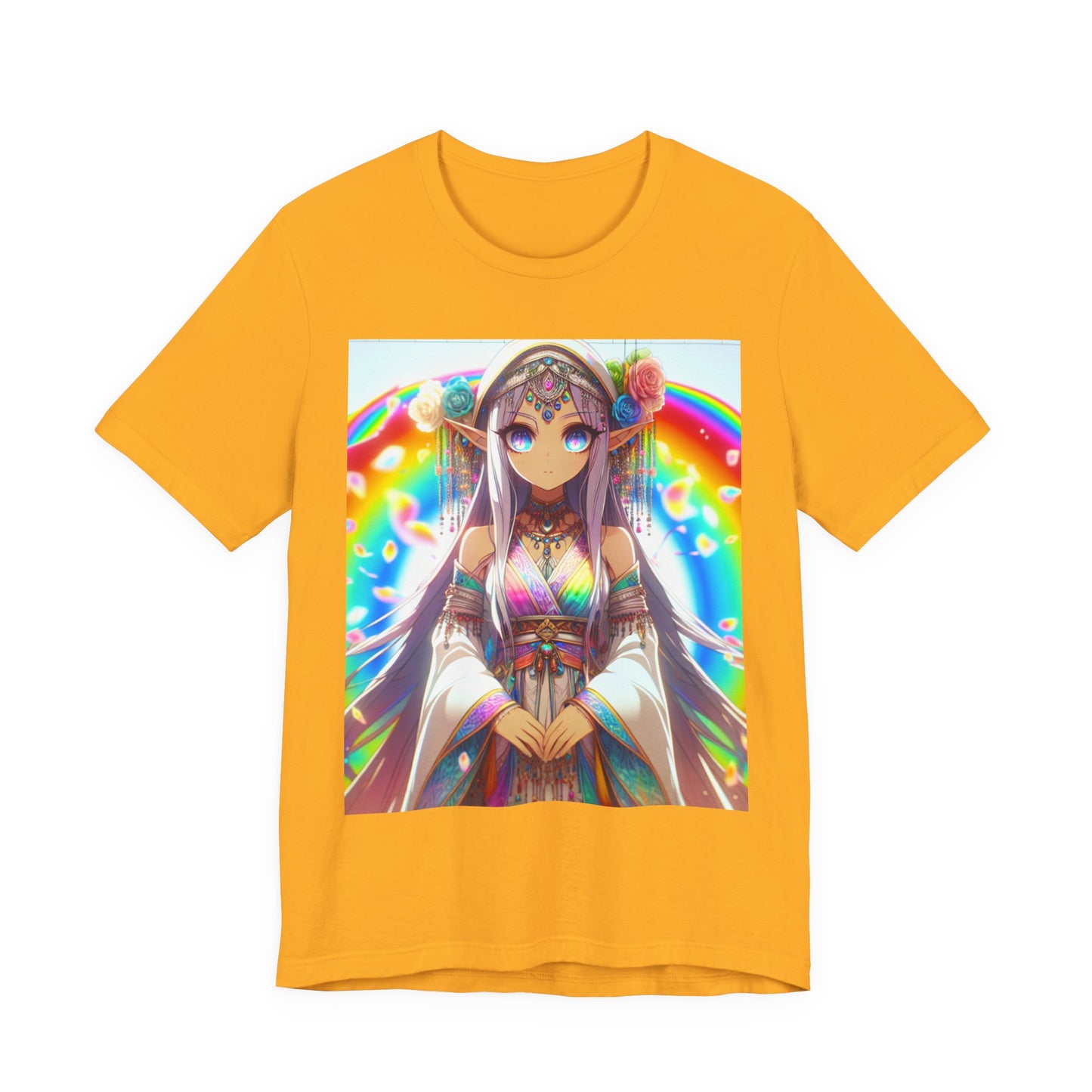 Bohemian Rainbow Tee, Unisex Short Sleeve T-Shirt, Festival Apparel, Anime Lover Gift, Summer Vibes, Colorful Graphic Tee