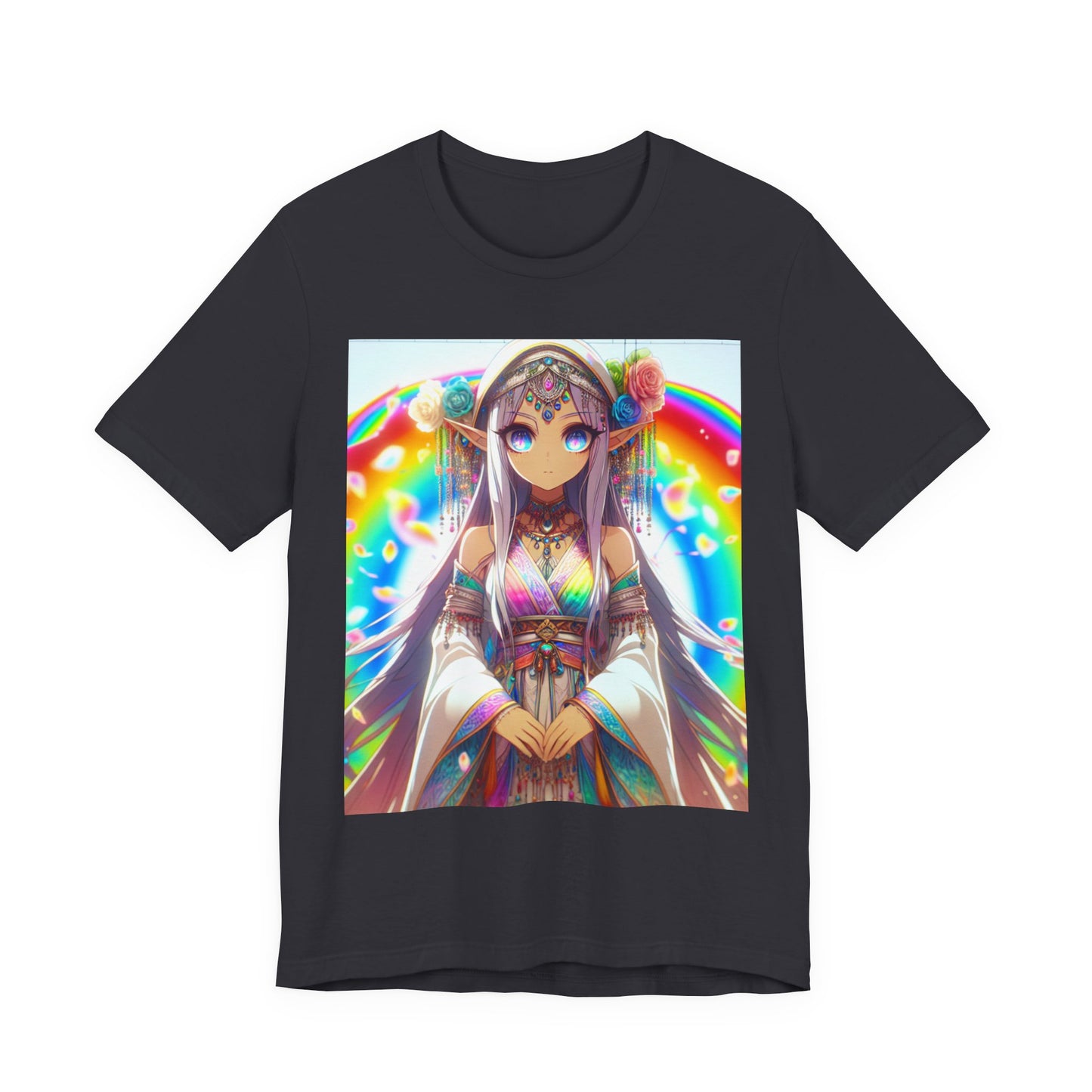 Bohemian Rainbow Tee, Unisex Short Sleeve T-Shirt, Festival Apparel, Anime Lover Gift, Summer Vibes, Colorful Graphic Tee