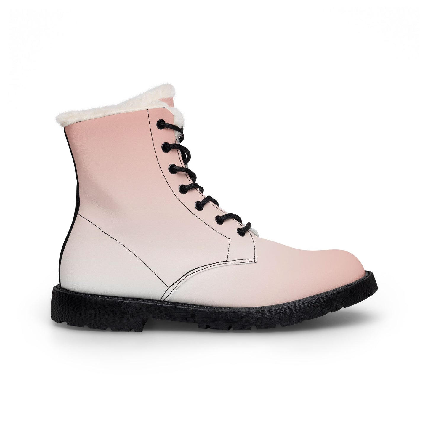 Pink Shearling-Lined Leather Boots — Women's Cozy Fur Winter Boot