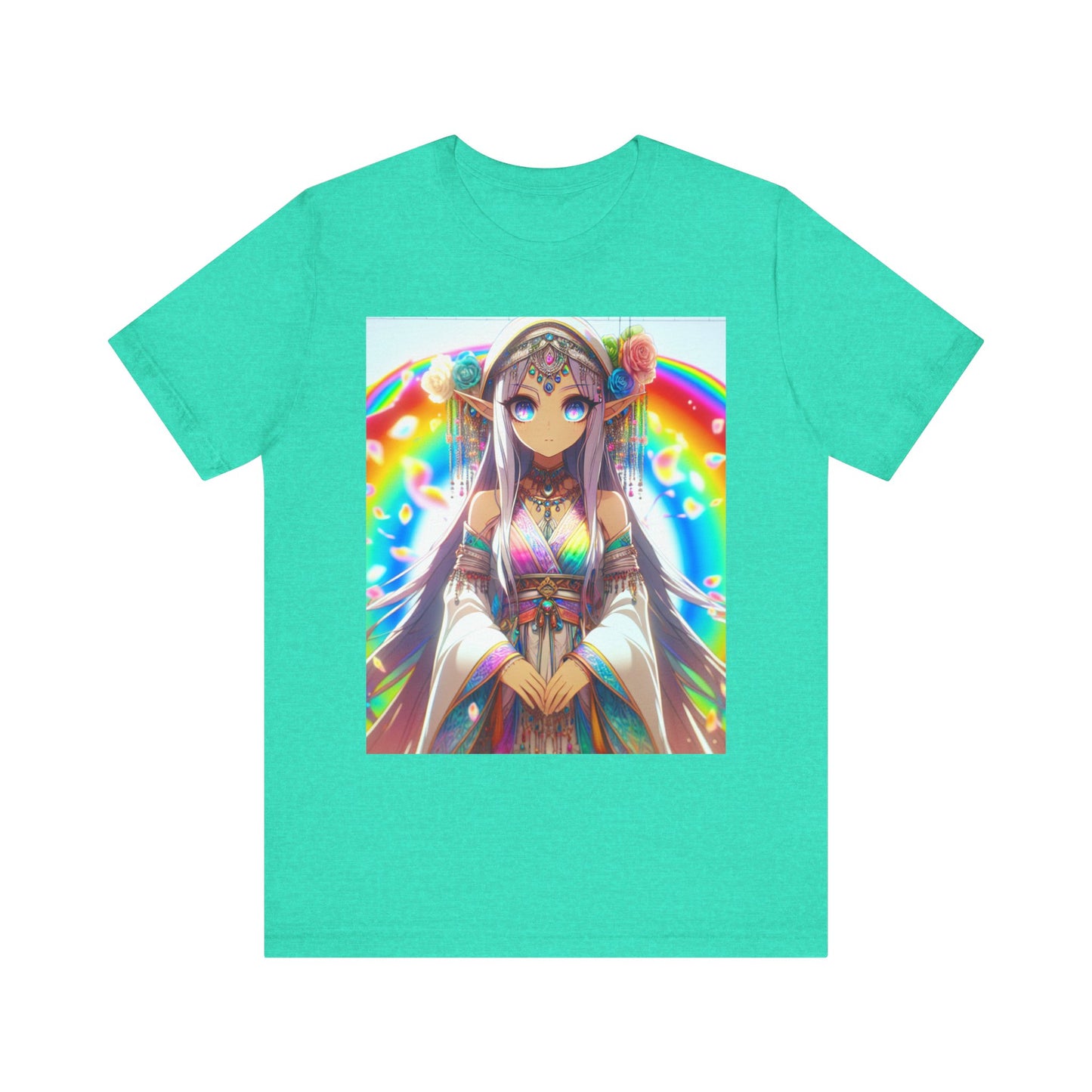 Bohemian Rainbow Tee, Unisex Short Sleeve T-Shirt, Festival Apparel, Anime Lover Gift, Summer Vibes, Colorful Graphic Tee