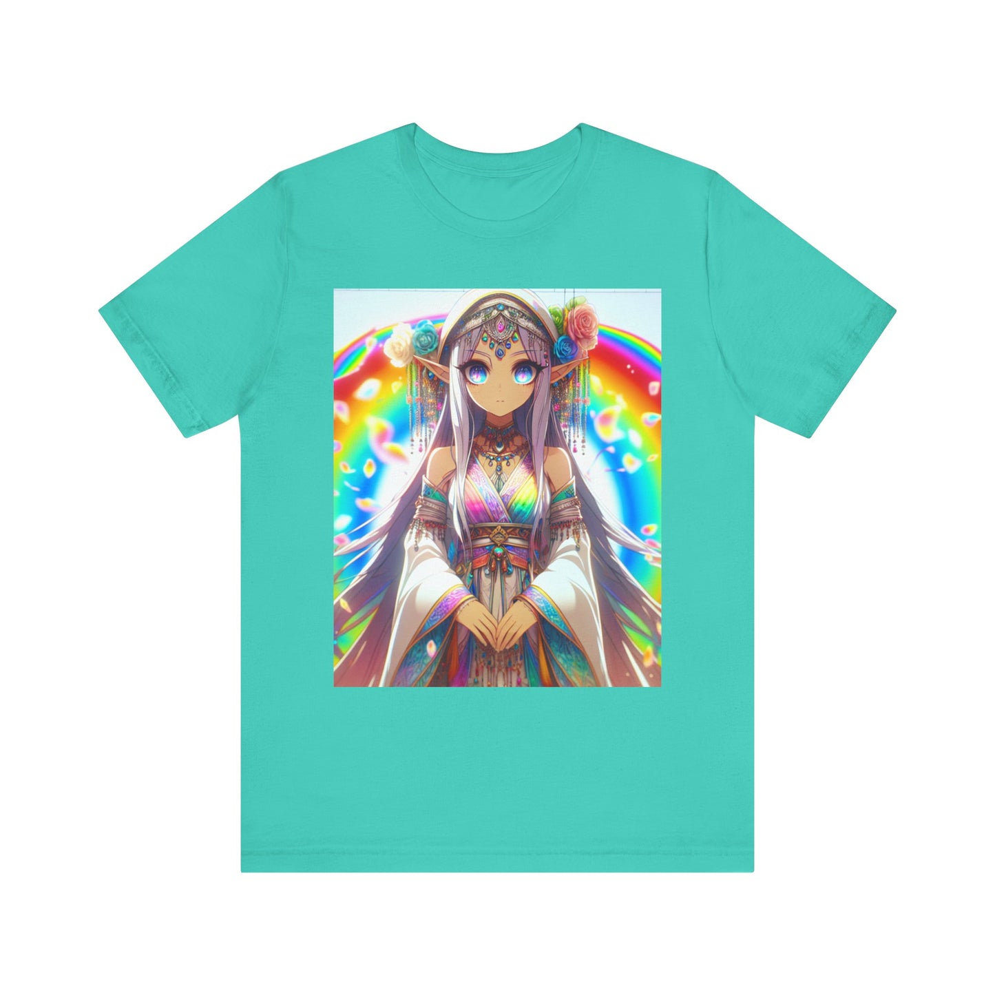 Bohemian Rainbow Tee, Unisex Short Sleeve T-Shirt, Festival Apparel, Anime Lover Gift, Summer Vibes, Colorful Graphic Tee