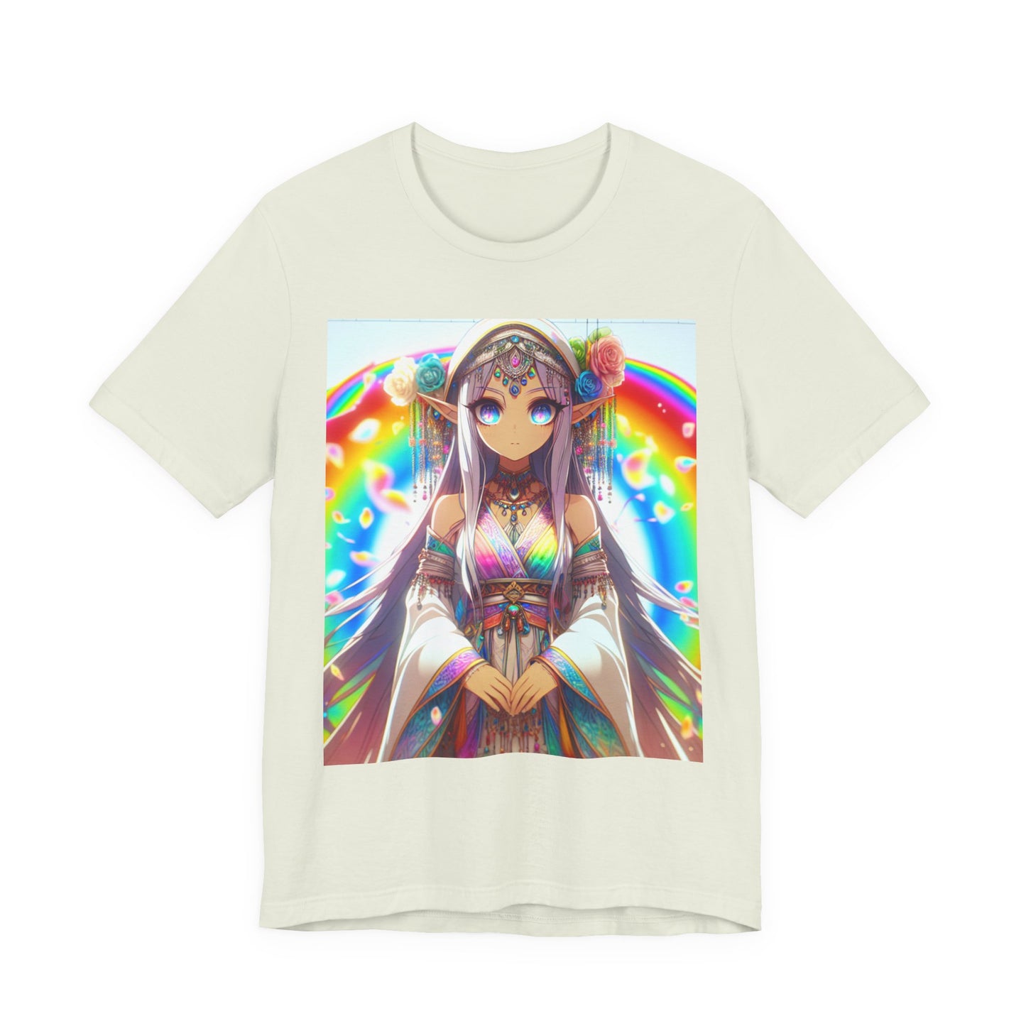 Bohemian Rainbow Tee, Unisex Short Sleeve T-Shirt, Festival Apparel, Anime Lover Gift, Summer Vibes, Colorful Graphic Tee