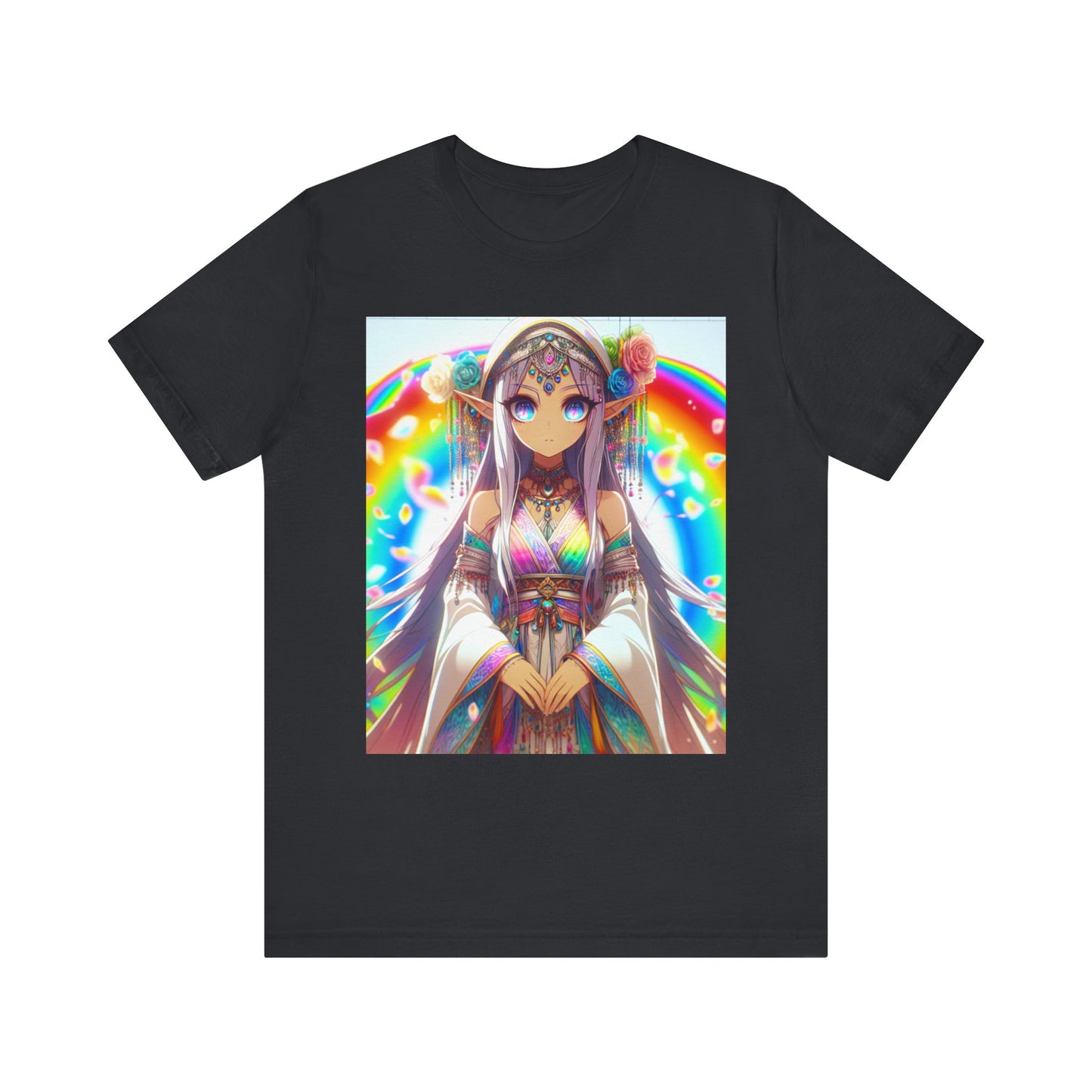 Bohemian Rainbow Tee, Unisex Short Sleeve T-Shirt, Festival Apparel, Anime Lover Gift, Summer Vibes, Colorful Graphic Tee