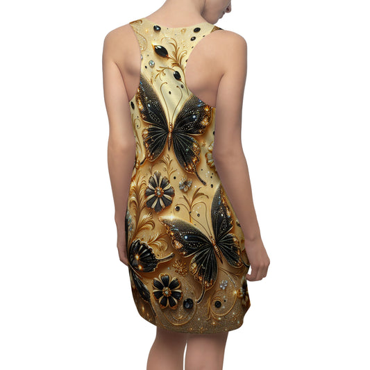 Elegant Butterfly Print Racerback Dress for Women