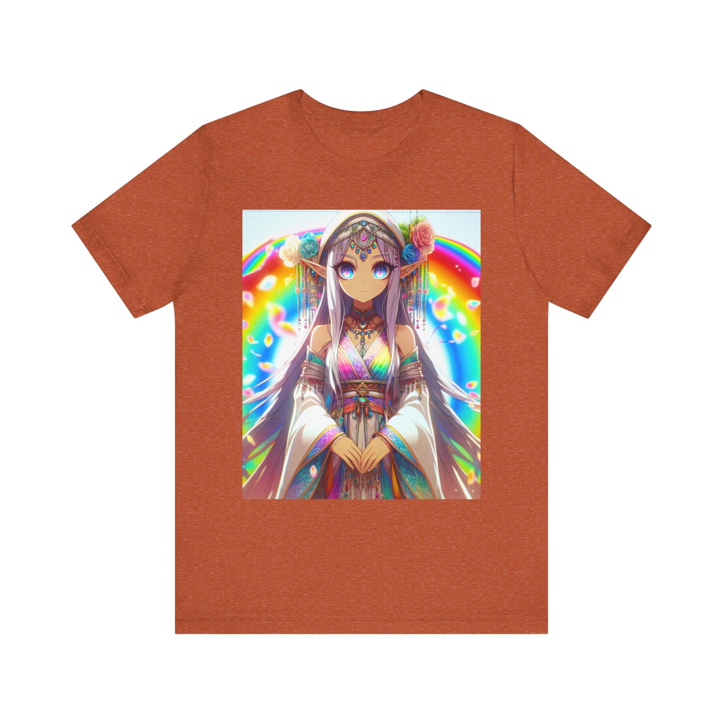 Bohemian Rainbow Tee, Unisex Short Sleeve T-Shirt, Festival Apparel, Anime Lover Gift, Summer Vibes, Colorful Graphic Tee