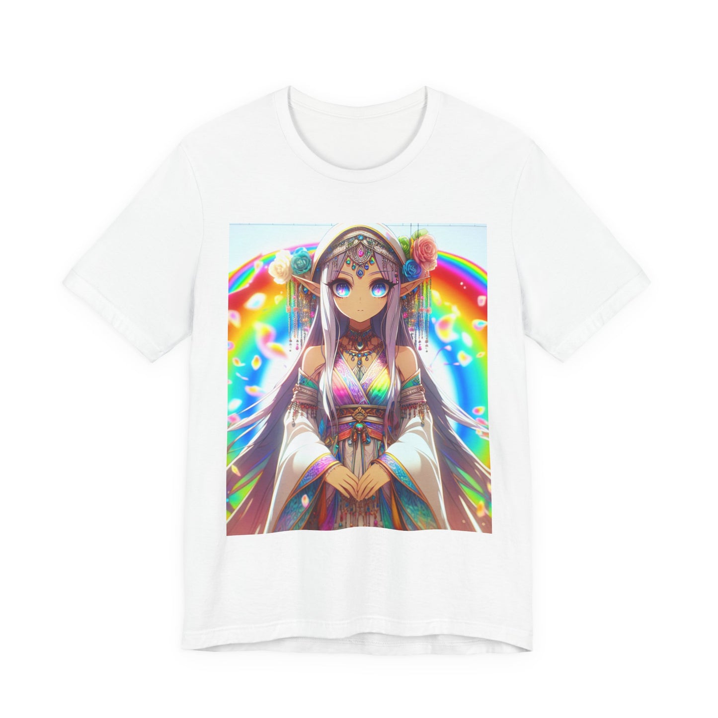 Bohemian Rainbow Tee, Unisex Short Sleeve T-Shirt, Festival Apparel, Anime Lover Gift, Summer Vibes, Colorful Graphic Tee