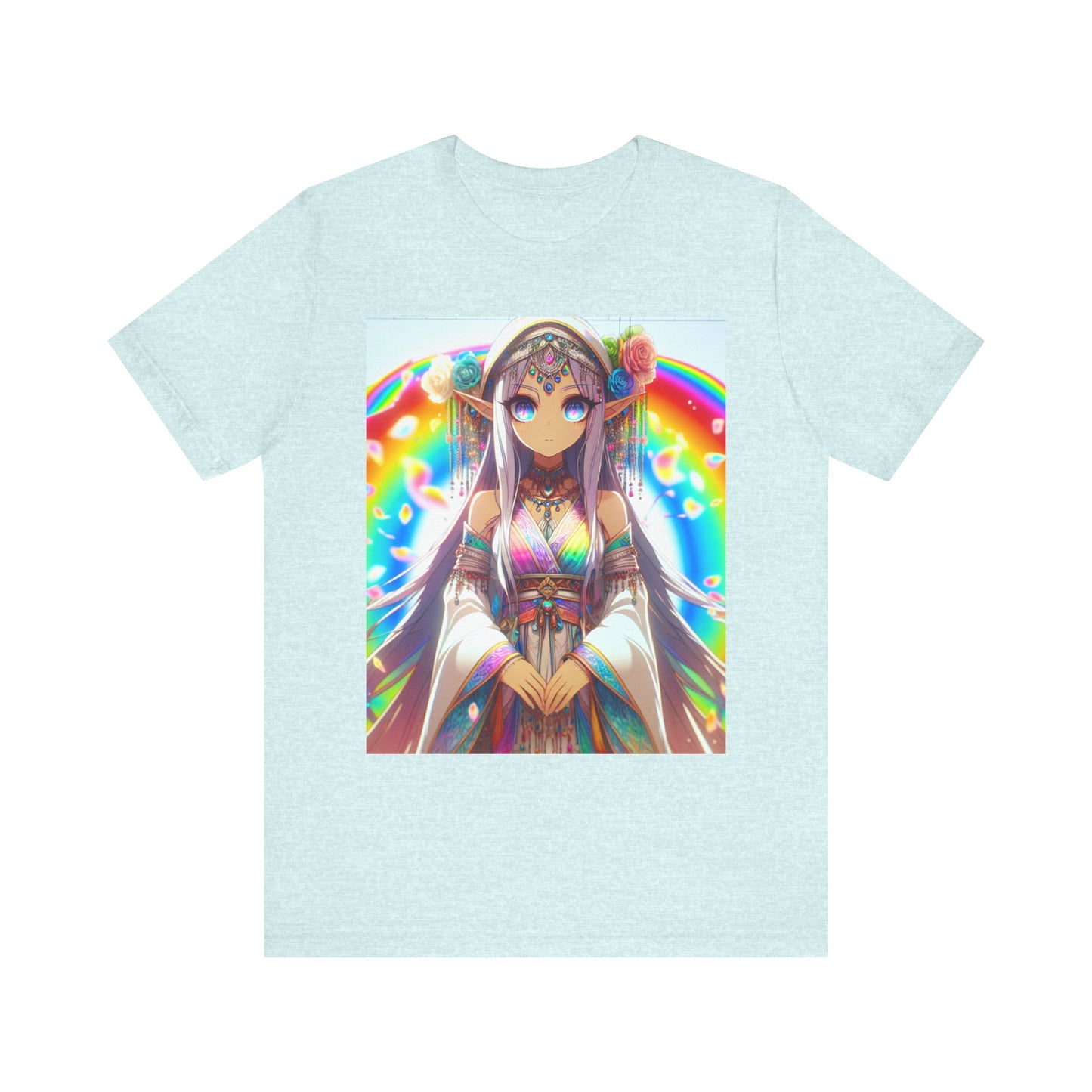 Bohemian Rainbow Tee, Unisex Short Sleeve T-Shirt, Festival Apparel, Anime Lover Gift, Summer Vibes, Colorful Graphic Tee