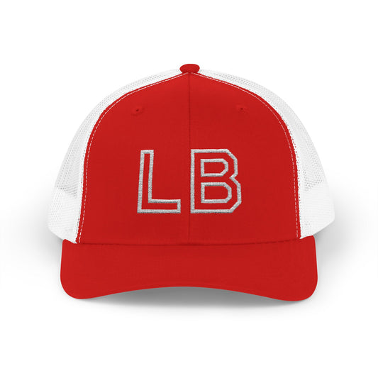 LB Green and White Snapback Trucker Cap