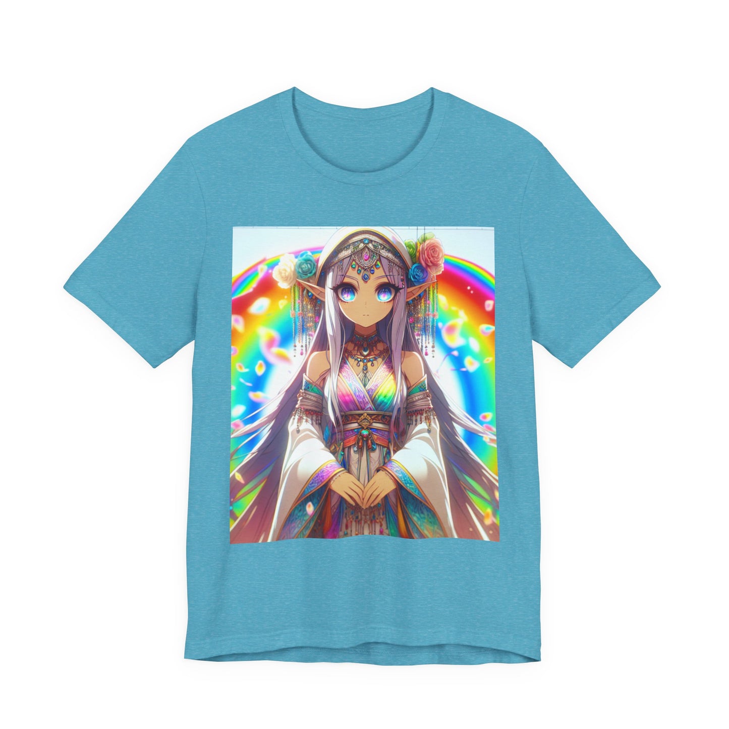 Bohemian Rainbow Tee, Unisex Short Sleeve T-Shirt, Festival Apparel, Anime Lover Gift, Summer Vibes, Colorful Graphic Tee