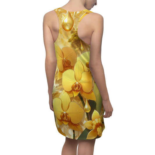 Vibrant Orchid Print Racerback Dress for Summer