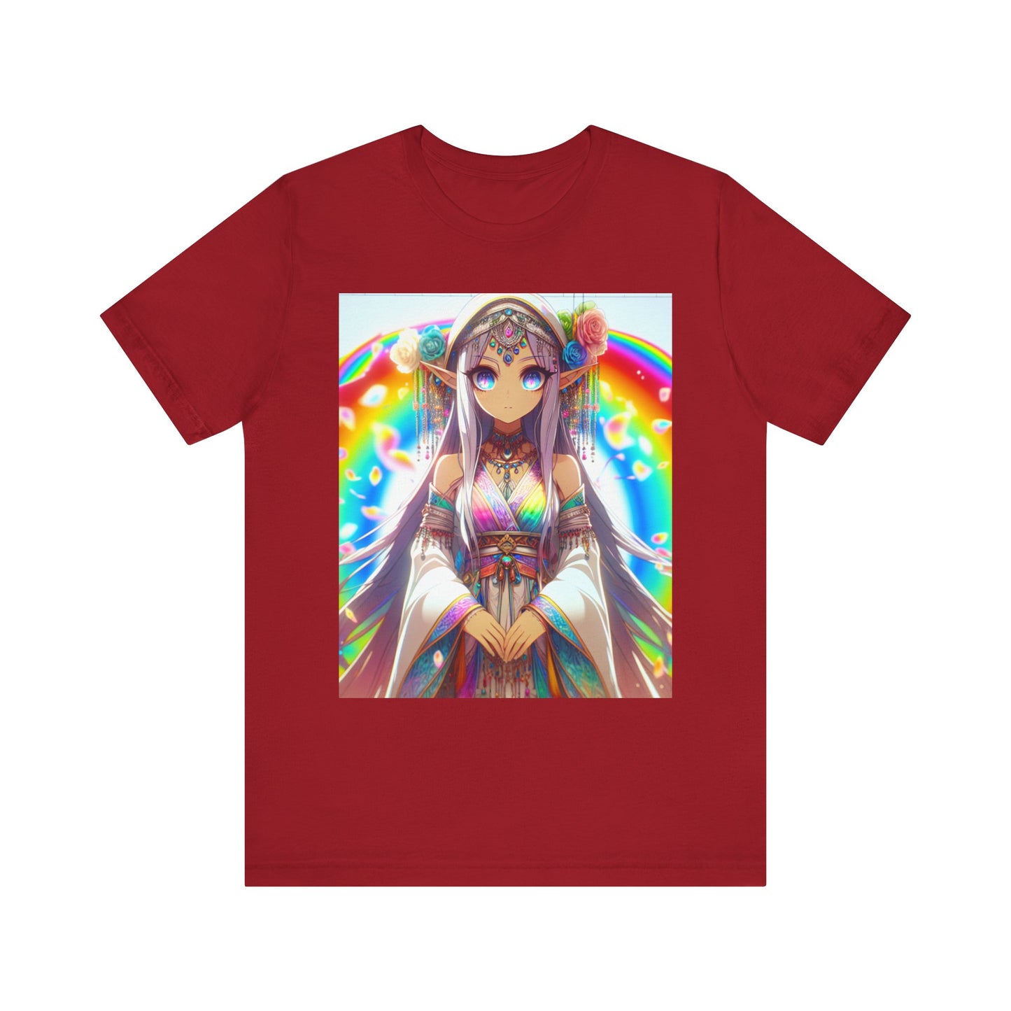 Bohemian Rainbow Tee, Unisex Short Sleeve T-Shirt, Festival Apparel, Anime Lover Gift, Summer Vibes, Colorful Graphic Tee