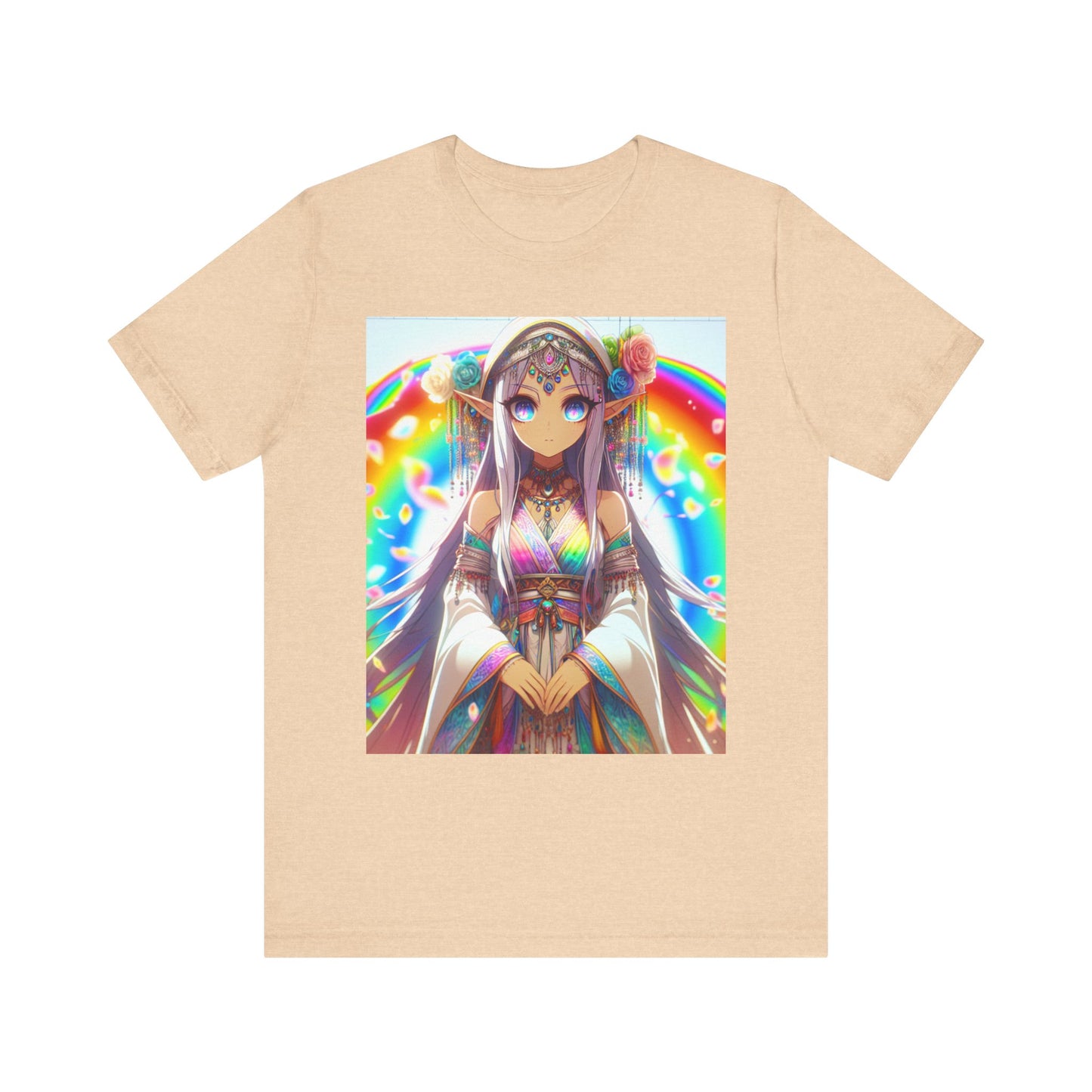 Bohemian Rainbow Tee, Unisex Short Sleeve T-Shirt, Festival Apparel, Anime Lover Gift, Summer Vibes, Colorful Graphic Tee