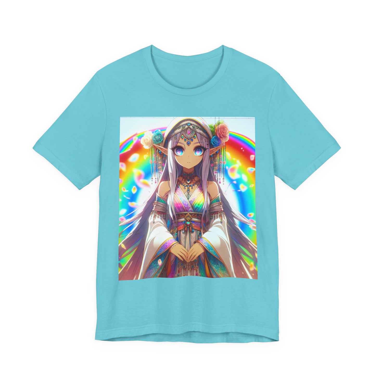 Bohemian Rainbow Tee, Unisex Short Sleeve T-Shirt, Festival Apparel, Anime Lover Gift, Summer Vibes, Colorful Graphic Tee
