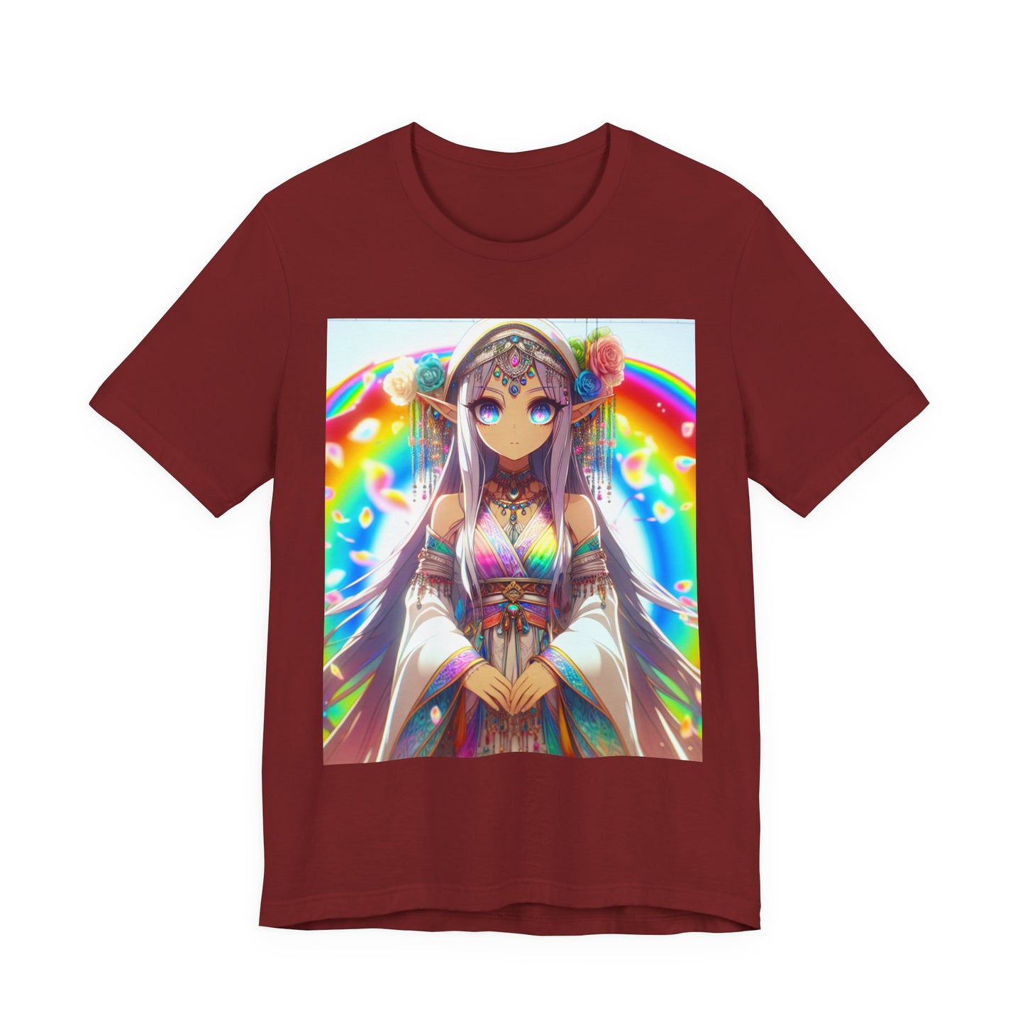 Bohemian Rainbow Tee, Unisex Short Sleeve T-Shirt, Festival Apparel, Anime Lover Gift, Summer Vibes, Colorful Graphic Tee