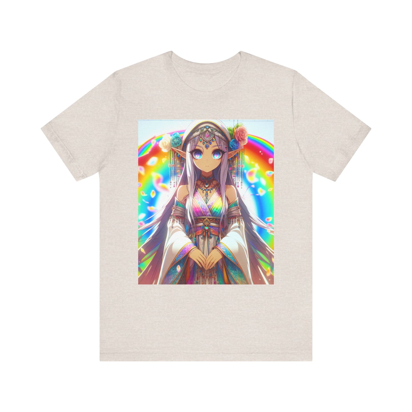 Bohemian Rainbow Tee, Unisex Short Sleeve T-Shirt, Festival Apparel, Anime Lover Gift, Summer Vibes, Colorful Graphic Tee