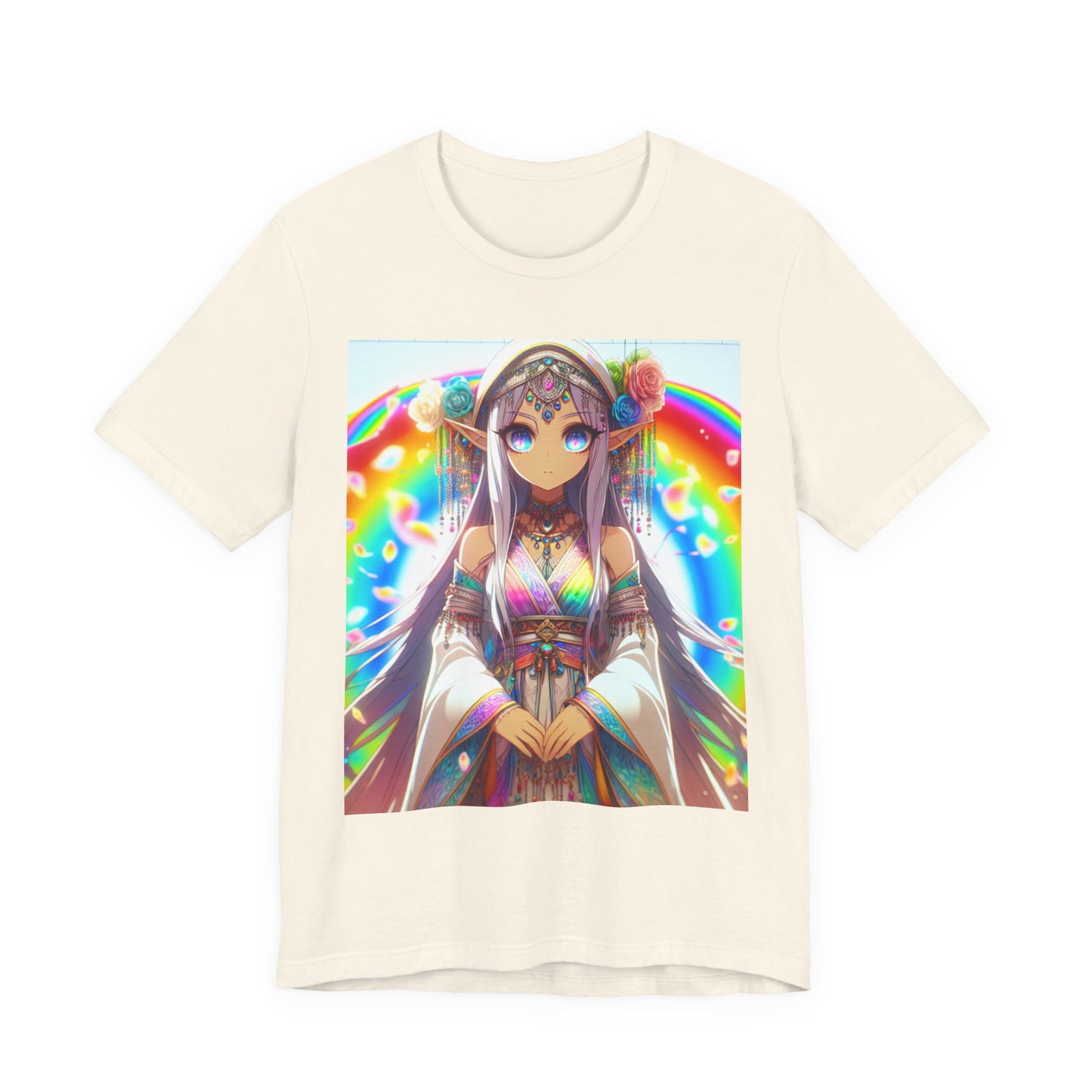 Bohemian Rainbow Tee, Unisex Short Sleeve T-Shirt, Festival Apparel, Anime Lover Gift, Summer Vibes, Colorful Graphic Tee