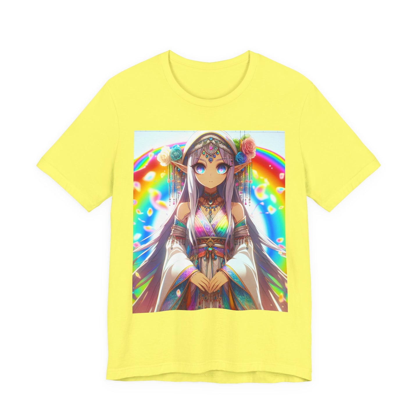 Bohemian Rainbow Tee, Unisex Short Sleeve T-Shirt, Festival Apparel, Anime Lover Gift, Summer Vibes, Colorful Graphic Tee