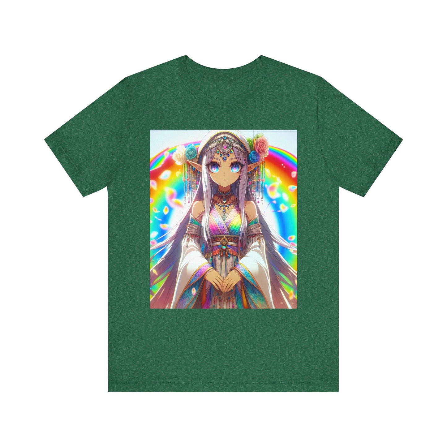 Bohemian Rainbow Tee, Unisex Short Sleeve T-Shirt, Festival Apparel, Anime Lover Gift, Summer Vibes, Colorful Graphic Tee