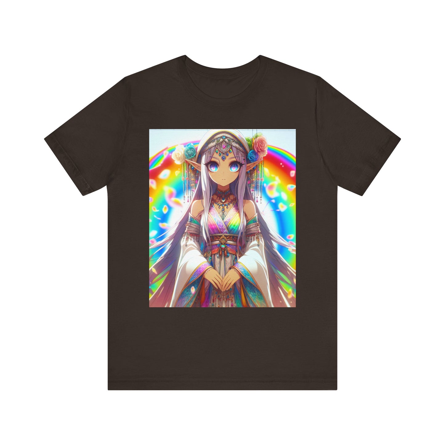 Bohemian Rainbow Tee, Unisex Short Sleeve T-Shirt, Festival Apparel, Anime Lover Gift, Summer Vibes, Colorful Graphic Tee