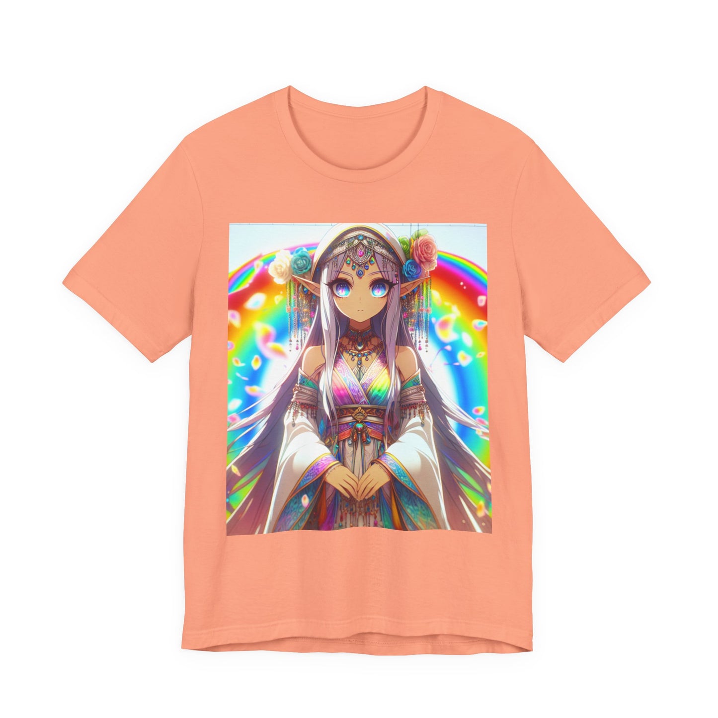 Bohemian Rainbow Tee, Unisex Short Sleeve T-Shirt, Festival Apparel, Anime Lover Gift, Summer Vibes, Colorful Graphic Tee