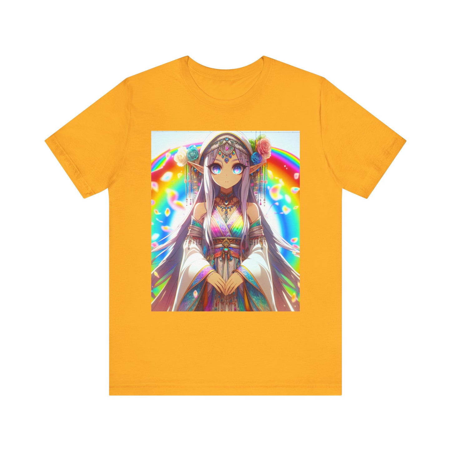 Bohemian Rainbow Tee, Unisex Short Sleeve T-Shirt, Festival Apparel, Anime Lover Gift, Summer Vibes, Colorful Graphic Tee