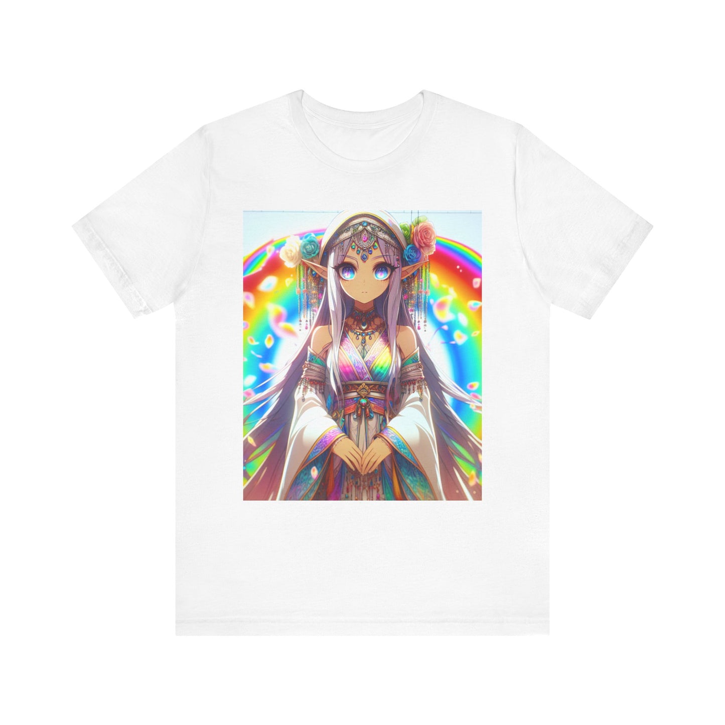Bohemian Rainbow Tee, Unisex Short Sleeve T-Shirt, Festival Apparel, Anime Lover Gift, Summer Vibes, Colorful Graphic Tee
