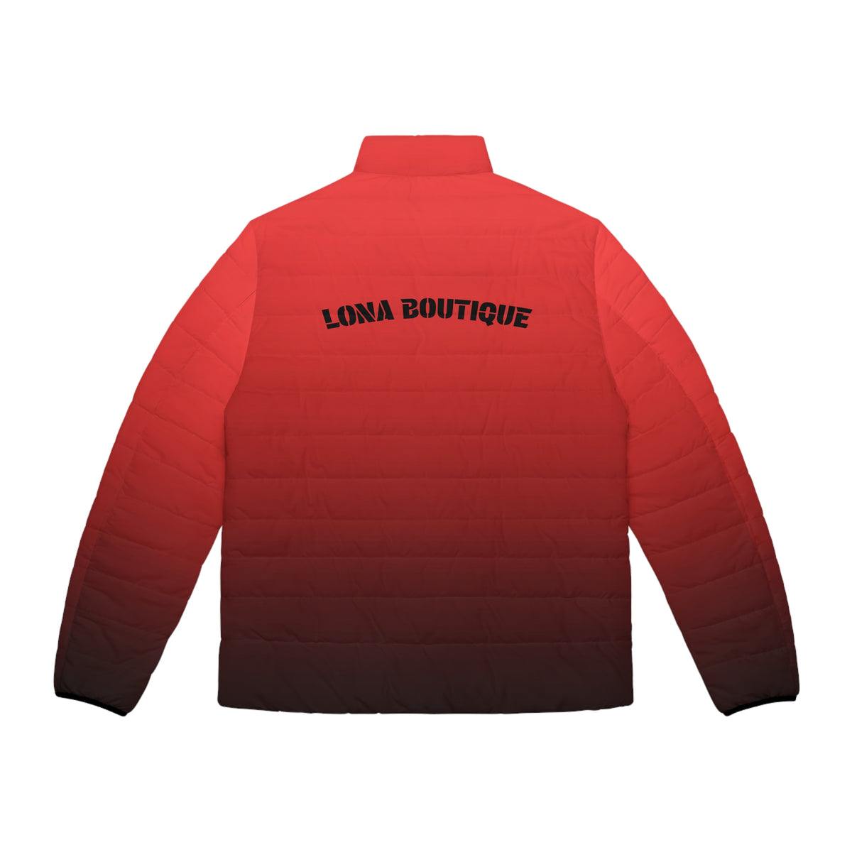 LONA BOUTIQUE Red-to-Black Gradient Puffer Jacket
