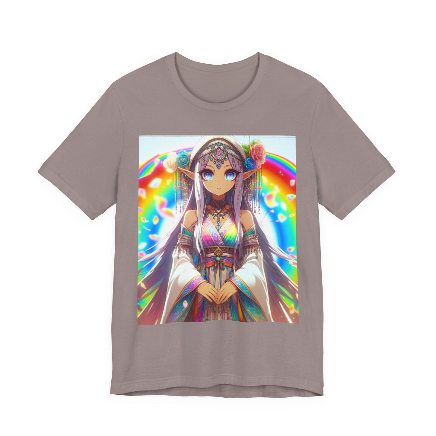 Bohemian Rainbow Tee, Unisex Short Sleeve T-Shirt, Festival Apparel, Anime Lover Gift, Summer Vibes, Colorful Graphic Tee