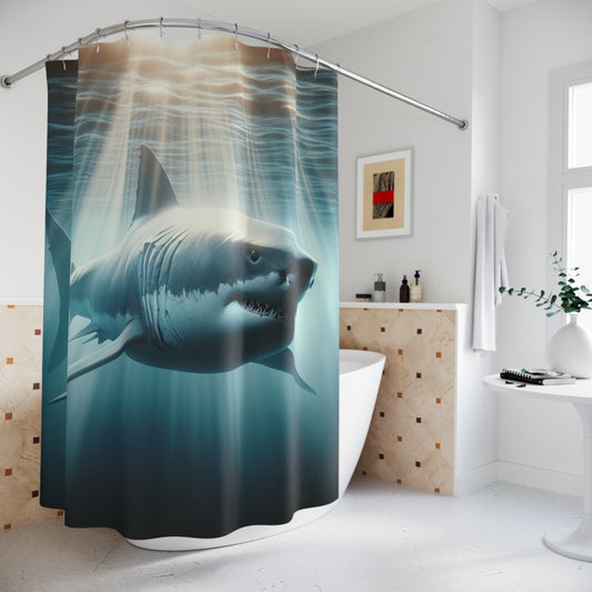 Weißer Hai Duschvorhang 1