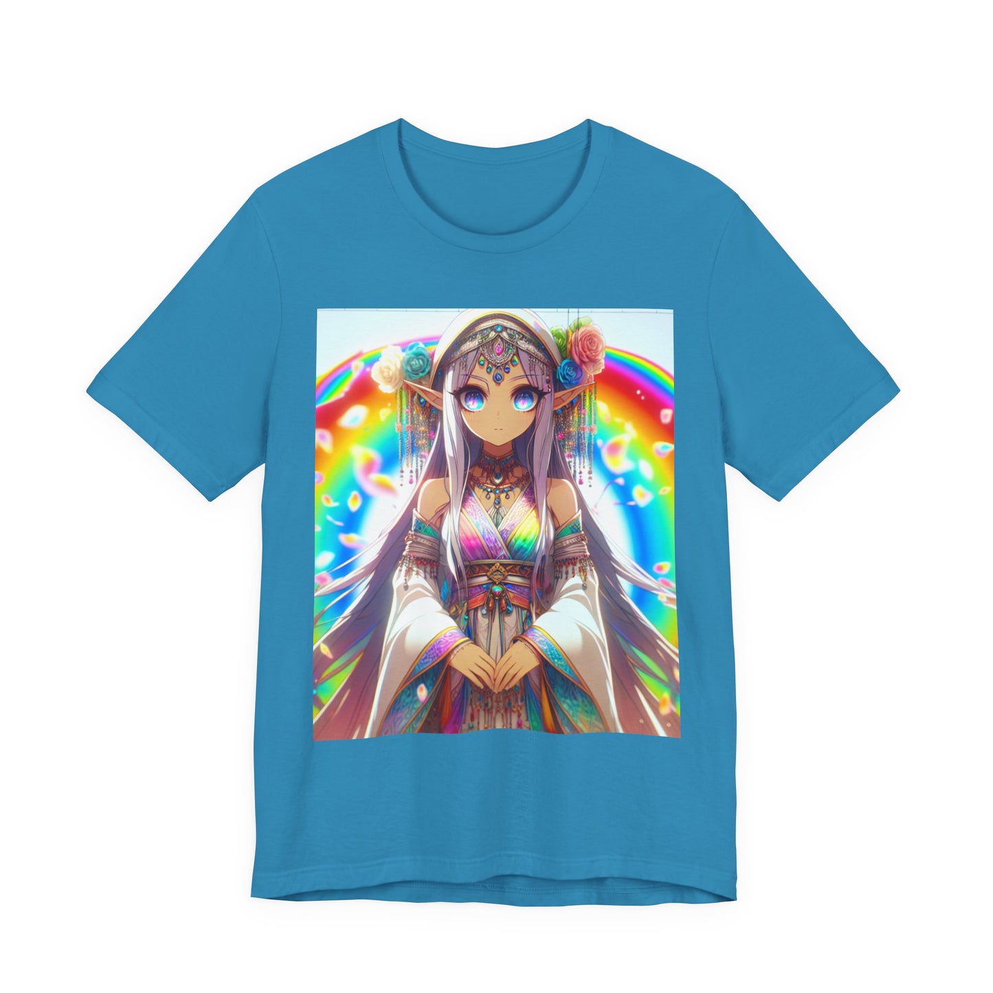 Bohemian Rainbow Tee, Unisex Short Sleeve T-Shirt, Festival Apparel, Anime Lover Gift, Summer Vibes, Colorful Graphic Tee