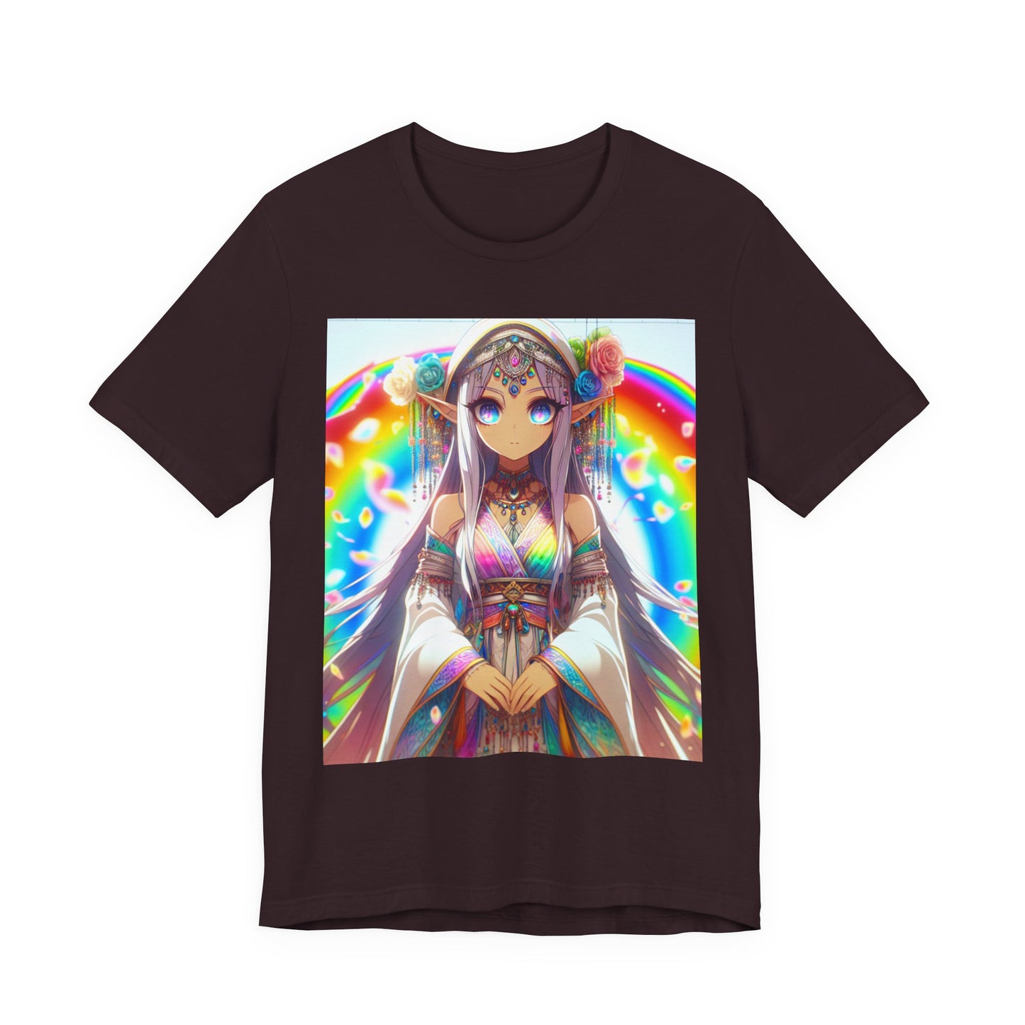 Bohemian Rainbow Tee, Unisex Short Sleeve T-Shirt, Festival Apparel, Anime Lover Gift, Summer Vibes, Colorful Graphic Tee