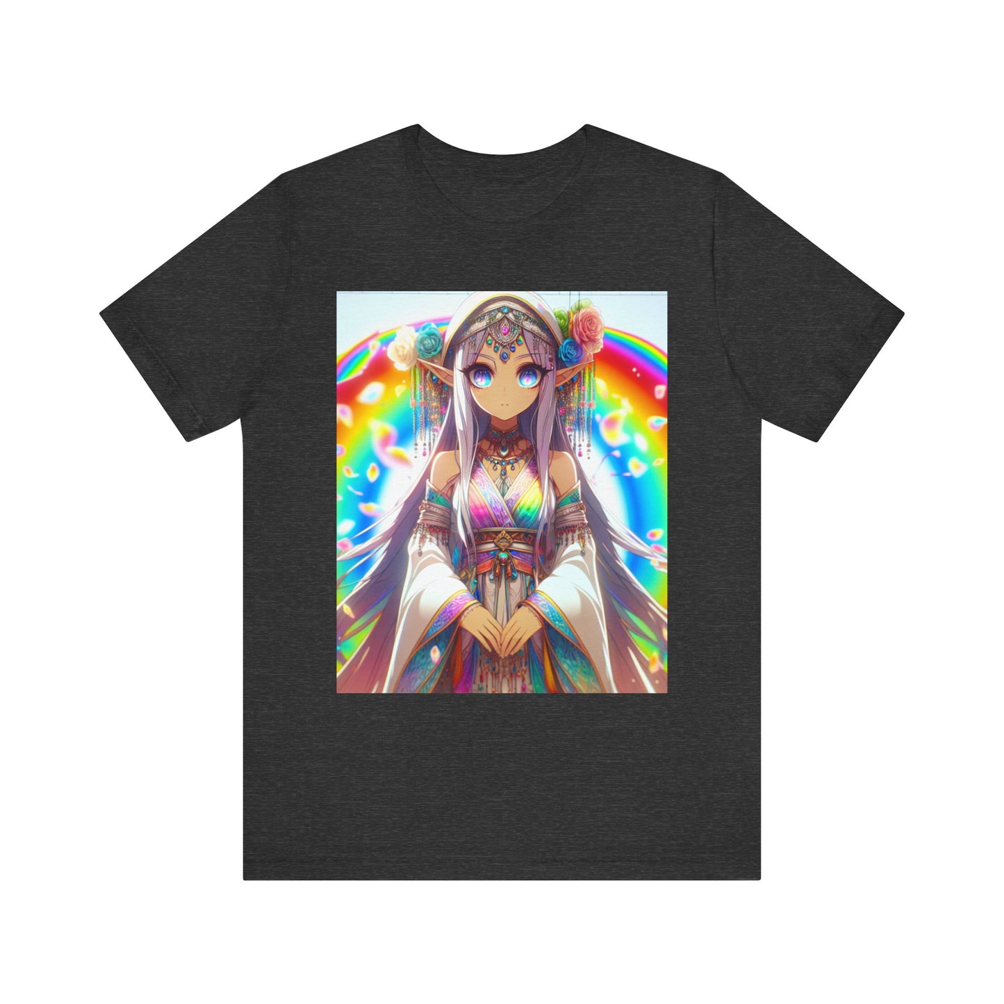 Bohemian Rainbow Tee, Unisex Short Sleeve T-Shirt, Festival Apparel, Anime Lover Gift, Summer Vibes, Colorful Graphic Tee