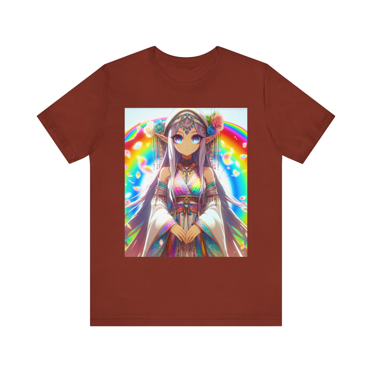 Bohemian Rainbow Tee, Unisex Short Sleeve T-Shirt, Festival Apparel, Anime Lover Gift, Summer Vibes, Colorful Graphic Tee