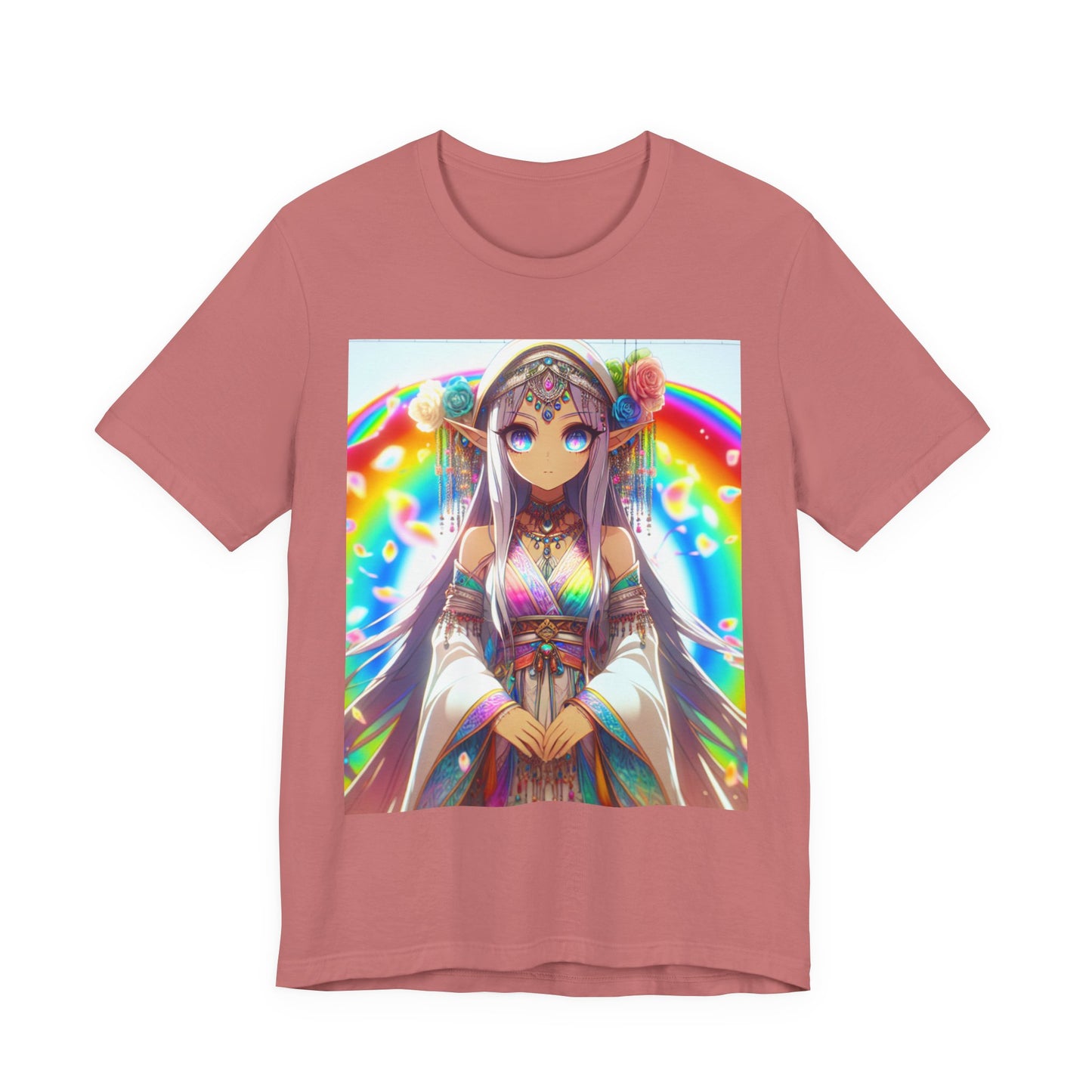Bohemian Rainbow Tee, Unisex Short Sleeve T-Shirt, Festival Apparel, Anime Lover Gift, Summer Vibes, Colorful Graphic Tee
