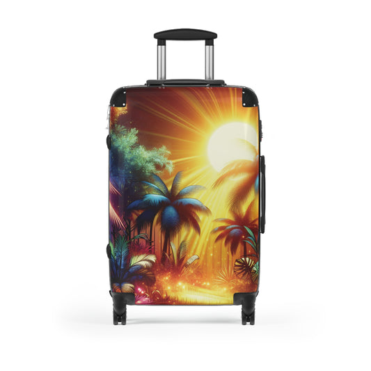 Tropical Sunset Suitcase – Vibrant Palm Beach Travel Luggage