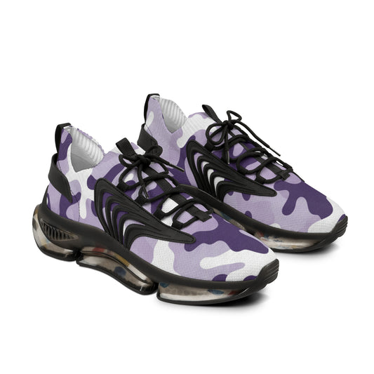 Purple Camo Mesh Sneakers — Men's Lightweight Athletic Shoes