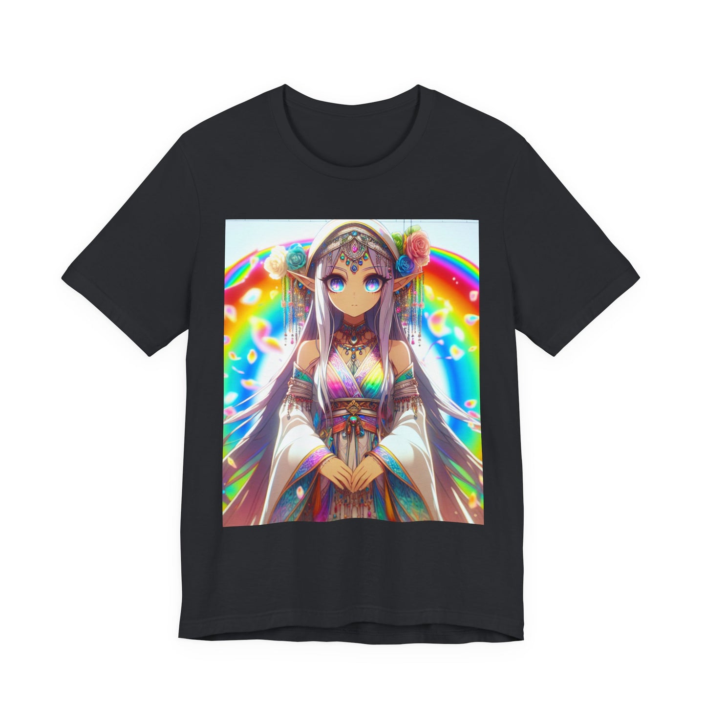 Bohemian Rainbow Tee, Unisex Short Sleeve T-Shirt, Festival Apparel, Anime Lover Gift, Summer Vibes, Colorful Graphic Tee