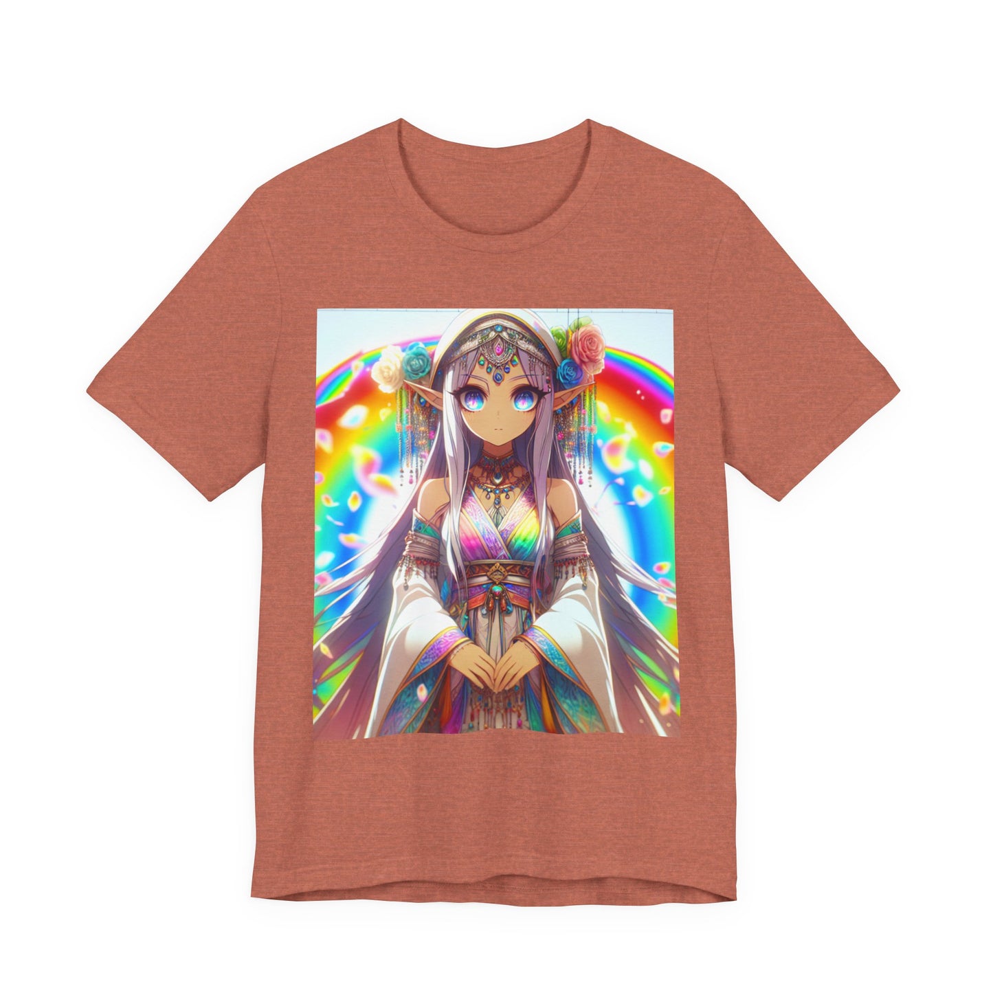 Bohemian Rainbow Tee, Unisex Short Sleeve T-Shirt, Festival Apparel, Anime Lover Gift, Summer Vibes, Colorful Graphic Tee