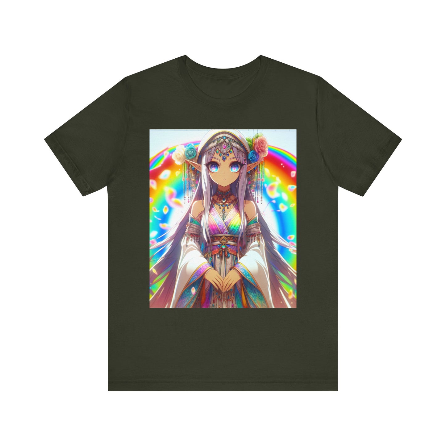 Bohemian Rainbow Tee, Unisex Short Sleeve T-Shirt, Festival Apparel, Anime Lover Gift, Summer Vibes, Colorful Graphic Tee