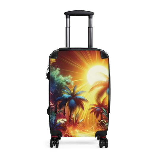 Tropical Sunset Suitcase – Vibrant Palm Beach Travel Luggage