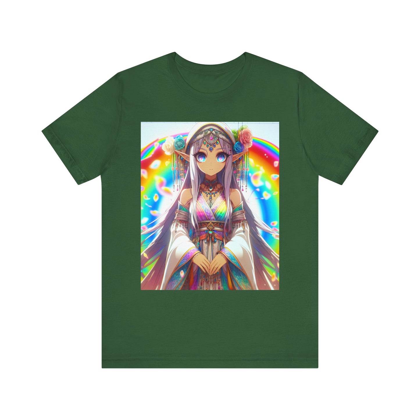 Bohemian Rainbow Tee, Unisex Short Sleeve T-Shirt, Festival Apparel, Anime Lover Gift, Summer Vibes, Colorful Graphic Tee