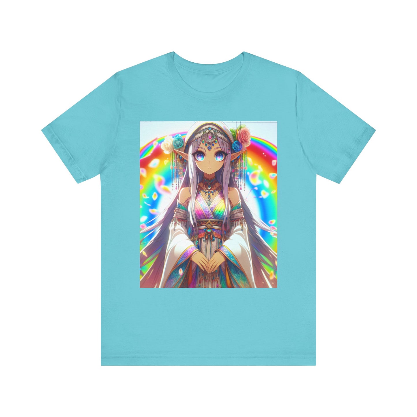 Bohemian Rainbow Tee, Unisex Short Sleeve T-Shirt, Festival Apparel, Anime Lover Gift, Summer Vibes, Colorful Graphic Tee