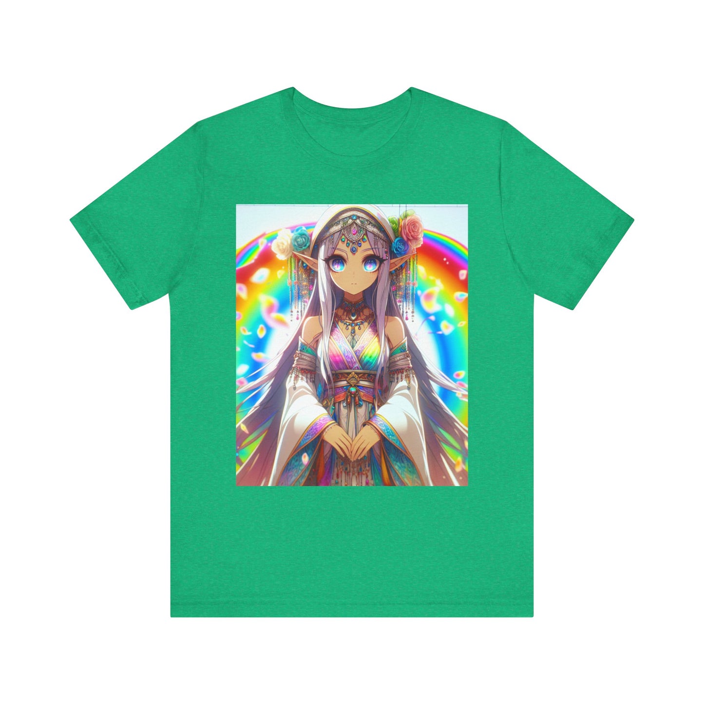 Bohemian Rainbow Tee, Unisex Short Sleeve T-Shirt, Festival Apparel, Anime Lover Gift, Summer Vibes, Colorful Graphic Tee