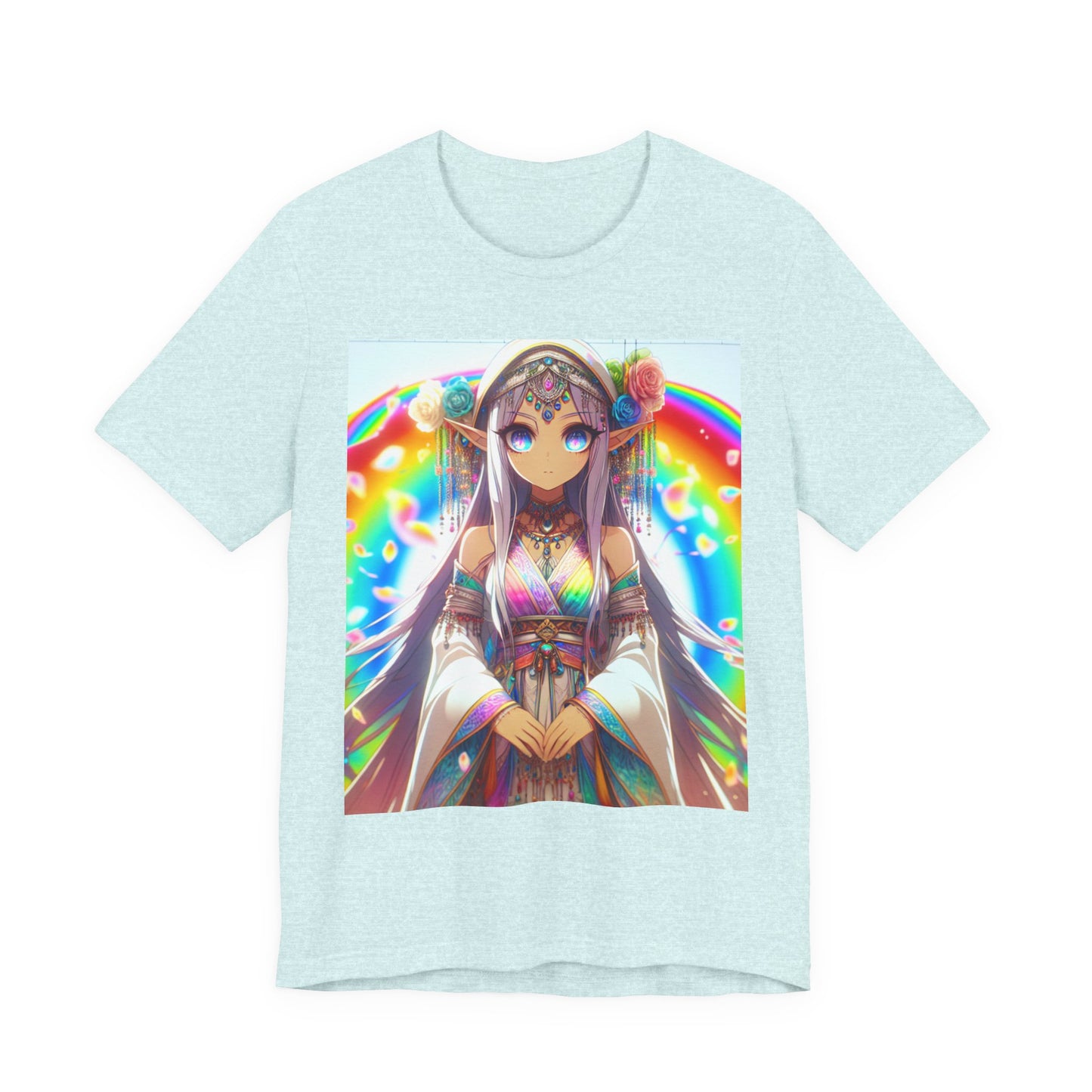 Bohemian Rainbow Tee, Unisex Short Sleeve T-Shirt, Festival Apparel, Anime Lover Gift, Summer Vibes, Colorful Graphic Tee