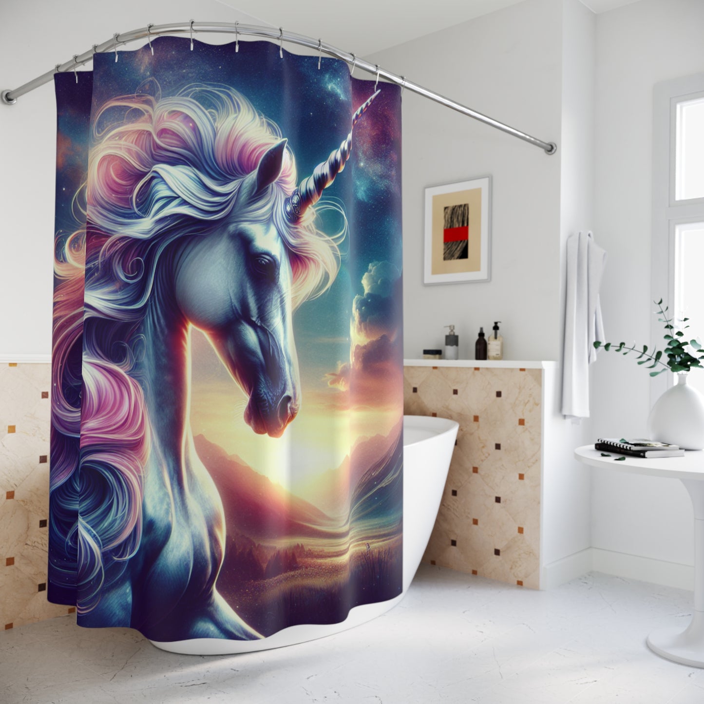 Fantasy Einhorn Duschvorhang