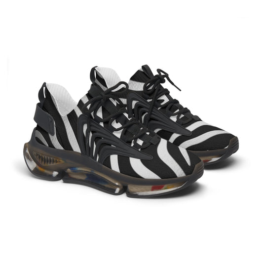 Zebra-Print Mesh Sneakers — Women's Lightweight Athletic Shoes